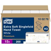 Servetėlės Tork Singlefold Soft Premium H3 (100278), 2 sluoksniai, baltos spalvos, 200 lapelių