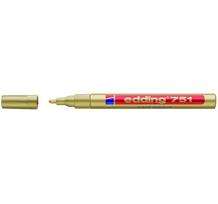 Žymeklis Edding 751 lako pagrindu, apvaliu galiuku, 1-2mm, auksinės spalvos