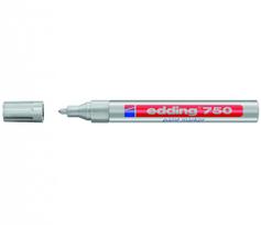 Žymeklis Edding 750 lako pagrindu, apvaliu galiuku, 2-4mm, sidabrinės spalvos