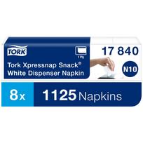Servetėlės „Tork Xpressnap Snack®“ N10 (17840), dozatorių servetėlės, 1 sluoksniai, 1125vnt., baltos spalvos (įpak. 5vnt)