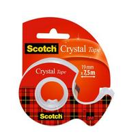 Lipni juosta Scotch Crystal Clear, 19mmx7,5m, su laikikliu
