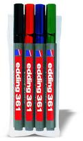 Žymeklių baltai lentai rinkinys Edding E-361, 1 mm, 4 spalvos