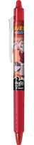 Gelinis rašiklis Pilot Frixion Clicker Naruto, 0,7 mm, su trintuku, raudonos spalvos