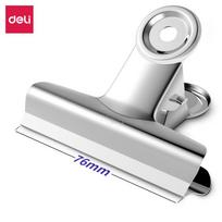 Metaliniai spaustukai DELI 76mm sidabrinės spalvos, 6vnt./pak.