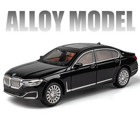 Inercinis metalinis automobilis BMW 7 Black, 1:24, su šviesa ir garsu, veikiantis su baterijomis, Juodas