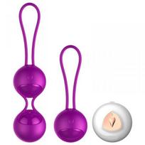Kamuoliukai Boss Of Toys Vibrating Silicone Kegel Balls Set, rožiniai