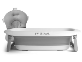 Twistshake silikoninė, sulankstoma vonelė su naujagimio įdėklu Pastel Grey