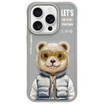 Nimmy Cool&Cute 2.0 meškiukas dėklas iPhone 15 Pro - Pilkas