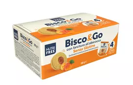NUTRIFREE BISCO&GO CON FARCITURA ALL'ALBICOCCA - sausainiai su abrikosų skonio įdaru, be glitimo, 160g (4x40g)