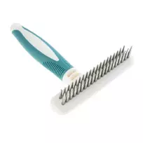 GimDog Dematting Rake Double grėblys su 2 eilių stambiais sukamais dantimis; 11x16cm