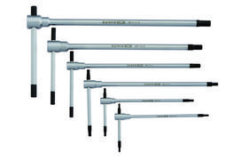T-formos HEX raktų rinkinys su slankiaja rankena, 6 vnt. *125-250mm, 2,5-3-4-5-6-8mm