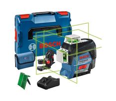 Akumuliatorinio linijinio nivelyro Bosch GLL 3-80 CG rinkinys, 12 V, 1 x 2 Ah, įkroviklis, lagaminas + priedai