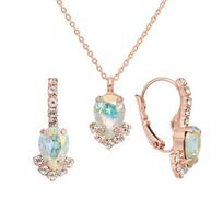 Papuošalų rinkinys moterims DiamondSky "Leonora II (Aurora Borealis)" su Preciosa kristalais