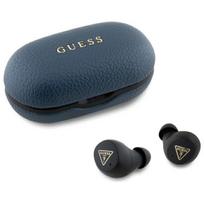 GUESS Bluetooth headphones GUTWSPGTSPSB TWS + docking station, blue/blue, grained classic logo