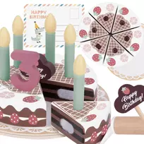TOOKY TOY Medinis gimtadienio tortas su žvakutėmis Ropės