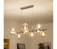 Brilagi - LED kabamoji liustra ant troselio MILLA 10xG9/3W/230V juodas chromas/auksinė