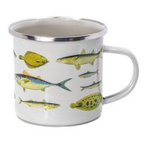 Baltos spalvos/žalios spalvos puodelis 310 ml Vintage Fish – Sass & Belle