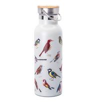 Baltos spalvos iš nerūdijančio plieno butelis Kelioninis buteliukas 425 ml Vintage Birds – Sass & Belle
