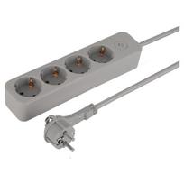 Buitinis ilgintuvas su įžeminimu, 3 x 1.5 mm, 1.5 m, 4 lizdų, pilkas