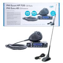 Escort HP 7120 ASQ CB, RF Gain, 4W, 12V ir PNI Extra 48 CB antena