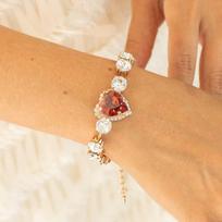 Apyrankė moterims DiamondSky „Heart of The Ocean (Red Magma)“ su Swarovski kristalais