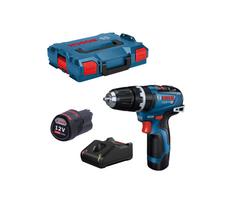 Akumuliatorinio smūginio suktuvo-gręžtuvo Bosch GSB 12V-35 rinkinys, 12 V, 2 x 3 Ah, įkroviklis, + lagaminas
