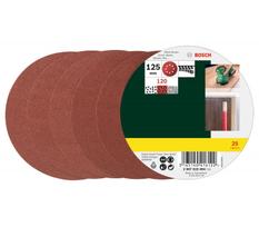 Bosch šlifavimo popierių rinkinys, 125 mm, 120 grūdėtumas, 25 vnt.