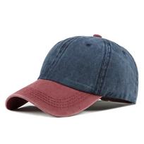 Medvilninė beisbolo kepurė Vyrai Moterų lauko kepurė Snapback Skrybėlė nuo saulės Skrybėlės nuo saulės tamsiai mėlyna/raudona