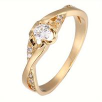 Elegantiškas žiedas su cirkoniais, Rose Golden