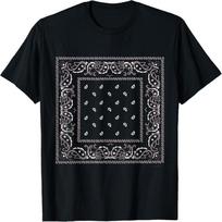 Black Bandana Print T-Shirt S juoda