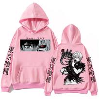 Anime Tokyo Ghoul Ken Kaneki Hoodis Harajuku Megztinis Viršutiniai Drabužiai Vyras Moteris Džemperis Gerbėjų Dovana 3XL rožinė