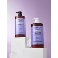 Kerasys [speciali paroda pažeistiems plaukams] Keramidinis pusiau banguotas itin atstatantis šampūnas+kondicionierius 1l rinkinys NONE