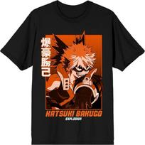 Bioworld My Hero Academia Katsuki Bakugo Explosion Men's Black T-Shirt S juoda