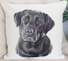 Textile Idea dvipusis pagalvės užvalkalas Juodas labradoras, 45x45 cm, 1 vnt.