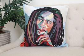 Textile Idea dvipusis pagalvės užvalkalas Bob Marley, 45x45 cm, 1 vnt.