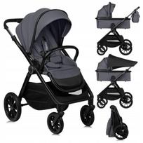 2-in-1 vežimėlis su lopšiu ir sportine dalimi visiems sezonams iki 22 kg – Lionelo Layla Grey Stone