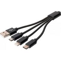 DIGITUS Cable Lightning/ USB/ USB-C/ Micro-USB 0.15m black