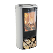 Plieninė krosnelė Nibe Contura C810G:2 Style, balta, 3 - 7 kW