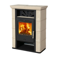 Plieninė krosnelė Thorma Borgholm TOP, 3.5 - 10.5 kW, kapučino spalvos keramikos apdaila
