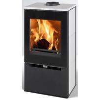 Plieninė krosnelė Thorma Cremona Top, su keramika, 4 - 12kW, Baltos spalvos keramikos apdaila