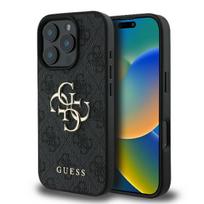 Guess 4G Didelis Logotipas iPhone 16 Pro Max Dėklas - Juodas