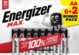 Energizer battery Max Alkaline AA CHP8 6+2, ELEEGR7638900437751