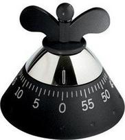 A di Alessi Laikmatis Kitchen Timer Achromatics juodos spalvos