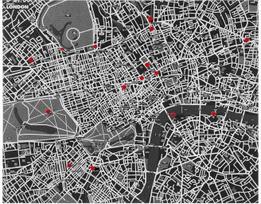 Palomar Sienų dekoracijos Pin City Londonas juodos spalvos