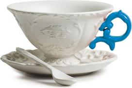 Seletti Arbatos puodelis I-Tea su lėkštute ir šaukštu mėlynos spalvos