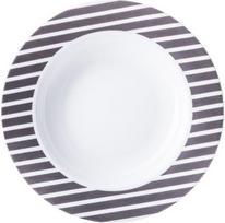 Ćmielów Design Studio Gili lėkštė Cosmopolitan Mix & Match juodos juostelės 22,5 cm