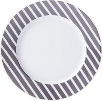 Ćmielów Design Studio Lėkštė desertui Cosmopolitan Mix & Match juodos juostelės 19 cm