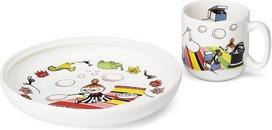 Arabia Finland Lėkštė ir puodelis Arabia Finland Muminukai Moomintroll dovanų rinkinyje