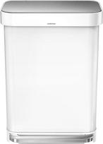 Simplehuman Šiukšliadėžė su pedalu Liner Pocket baltos spalvos 55 l