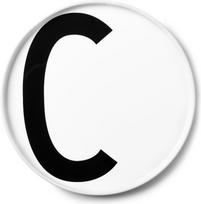 Design Letters Lėkštė AJ raidė C porcelianinis